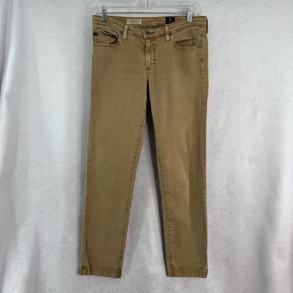 AG Adriano Goldschmied Jeans Womens 29R Tan Stilt Roll-Up Cigarette‎ Crop USA - Picture 1 of 6